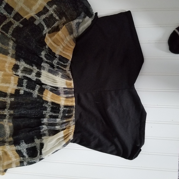 Tye dye brown black striped mesh pleated mini skort - Picture 7 of 8